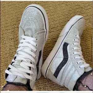 VANS amazing silver sparkles glitter hi tops